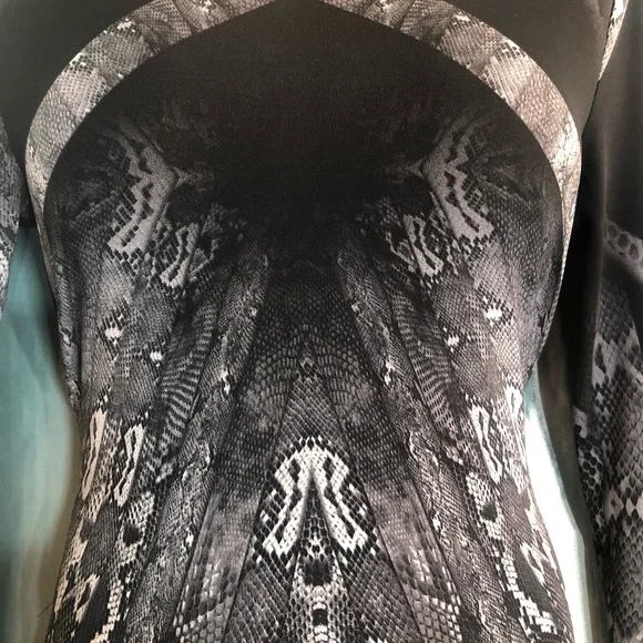 Sultry Saks Serpent bodycon midi dress with 3/4 sleeves, XS - Picture 4 of 6